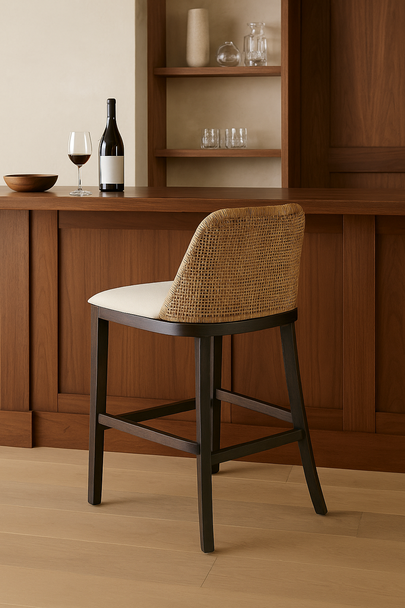 Panama Rattan Counter Stool - Pecan Brown Kitchen Furniture - GT-106PB