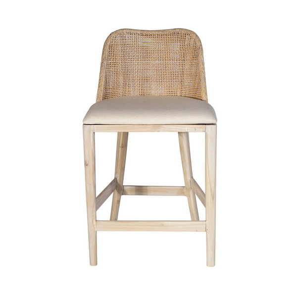 Panama Rattan Counter Stool - Whitewash - Coastal style