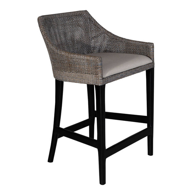 Cuban Rattan Counter Stool - Smoke Grey Kitchen Furniture - GT-108SGW
