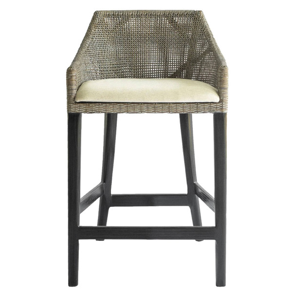 Cuban Rattan Counter Stool - Smoke Grey - Coastal style
