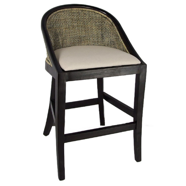 Caledonia Rattan Dining Chair - Black Shadow - Coastal style