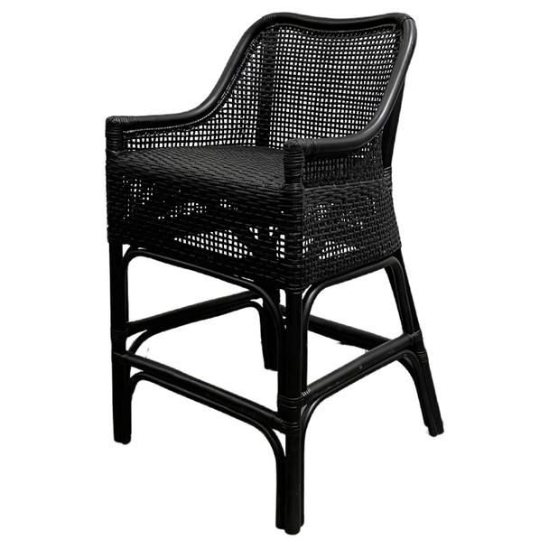 Amara Alfresco Counter Stool - Solid Black Kitchen Furniture - GT-116SB