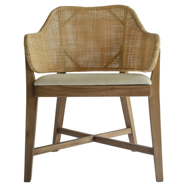 Biloxi Rattan Dining Chair - Natural - Coastal style