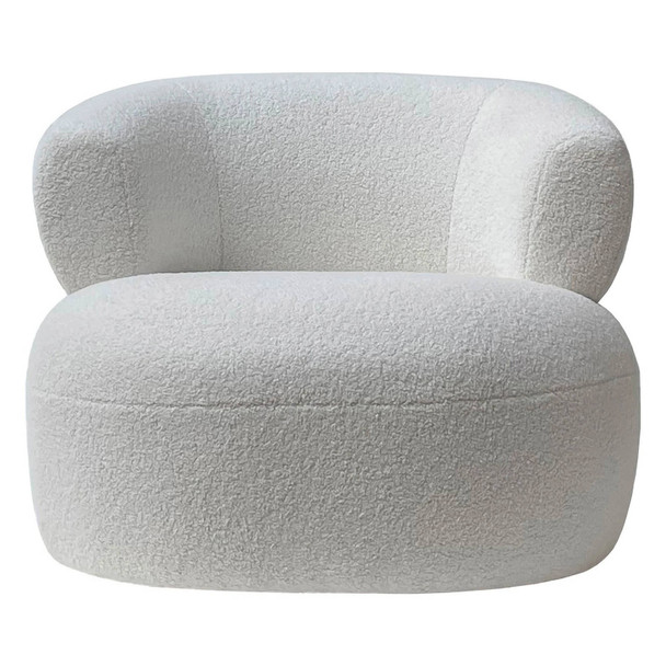 Lune Boucle Tub Chair - Snow - Mid-Century Modern style