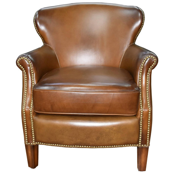 Barclay Leather Club Chair - Latte - Countryside style