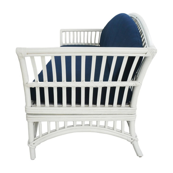Bahamas Rattan 3 Seat Sofa - White - Hand made Living Room furniture