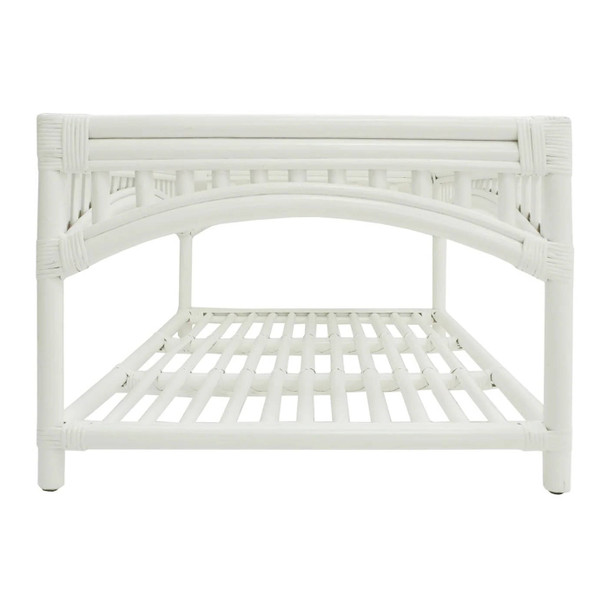 Bahamas Rattan Coffee Table - White - Hand made Living Room furniture