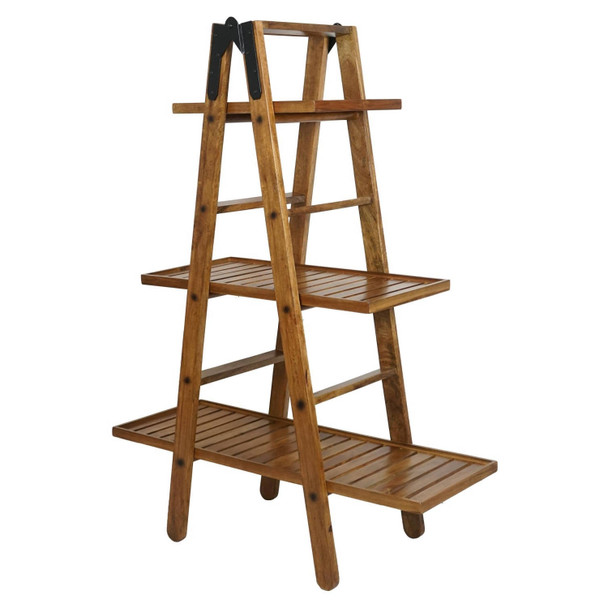 Avida Folding Ladder Shelf - 150cm Rustic Alfresco & Rattan Furniture - S-0732RUSTIC