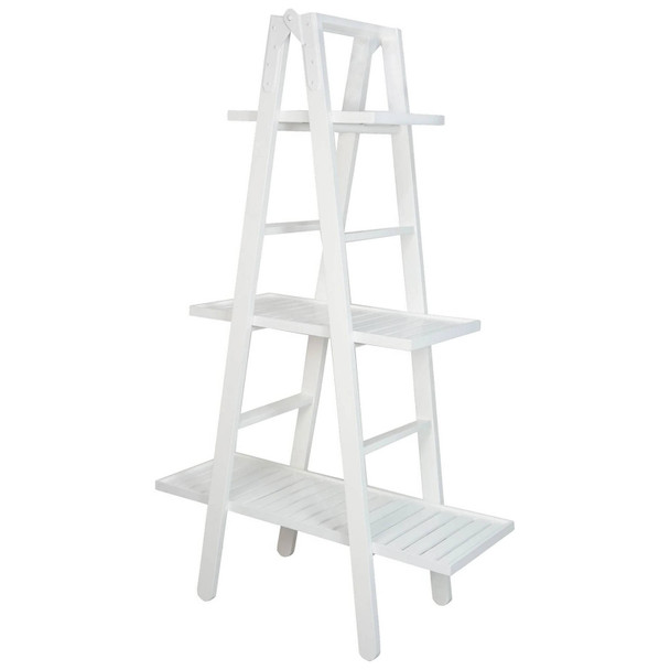 Avida Folding Ladder Shelf - 180cm White Alfresco & Rattan Furniture - S-0733WHITE