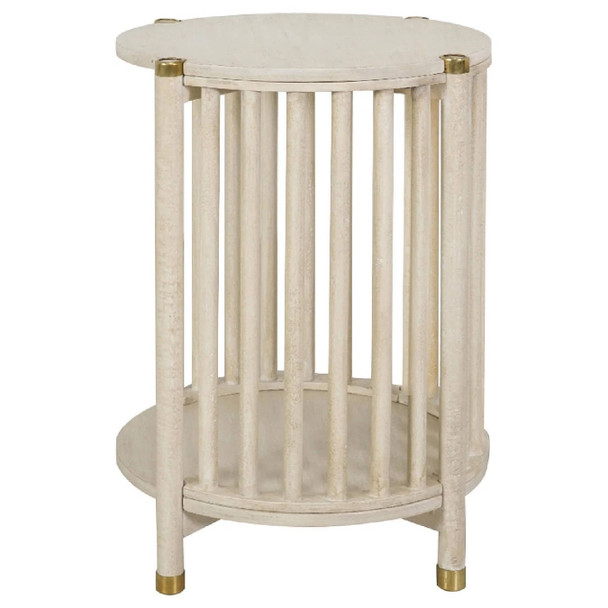 Solaro Retro Side Table - Whitewash - Hand made Living Room furniture