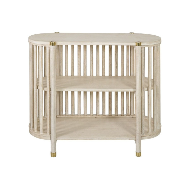Solaro Retro Low Bookcase - Whitewash S-0844-DW