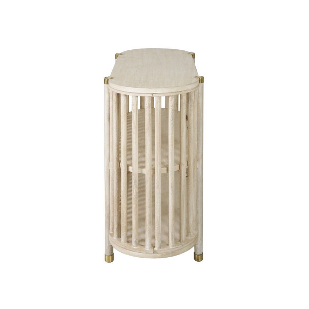 Solaro Retro Low Bookcase - Whitewash S-0844-DW