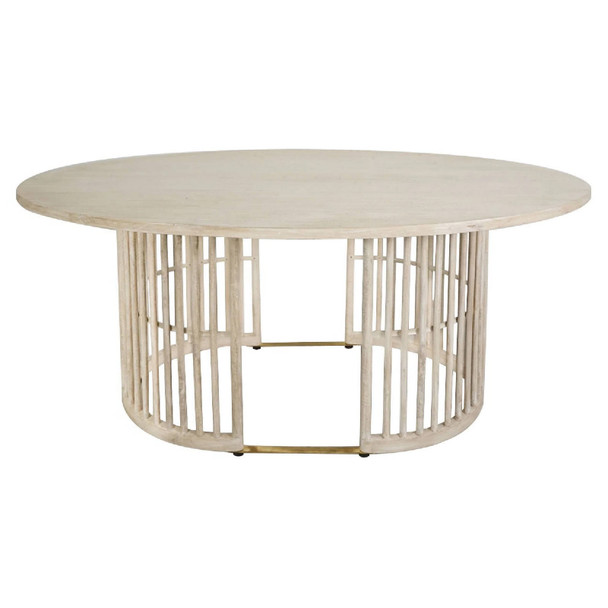 Solaro Retro Oval Dining Table - Whitewash - Mid-Century Modern style