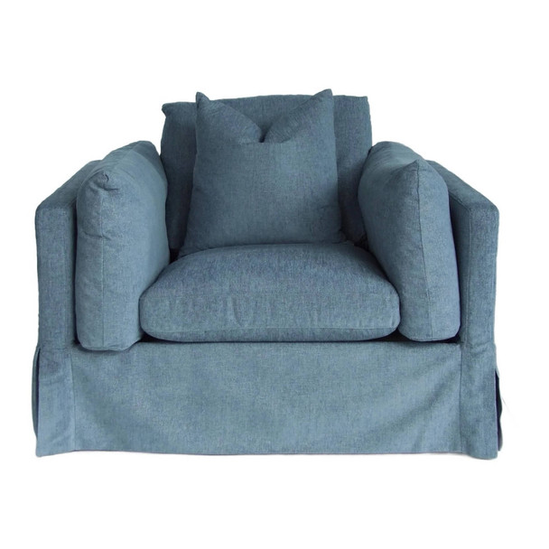 Bennet Swivel Armchair - Denim - Contemporary style