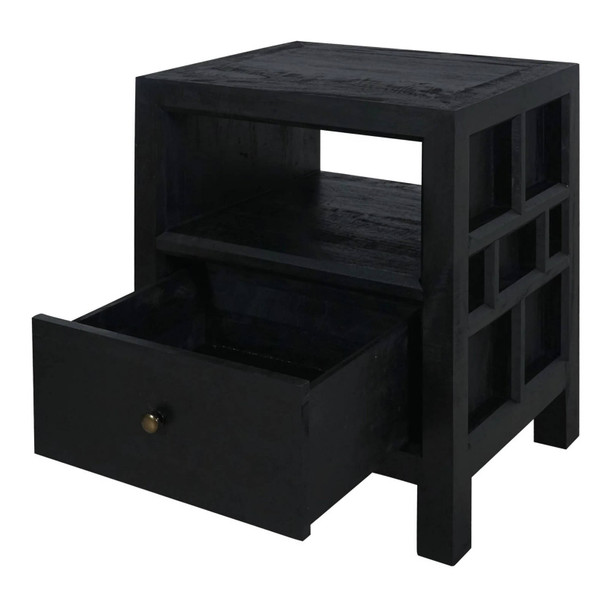 Callan Bedside Table - Black - Hand made Bedroom furniture