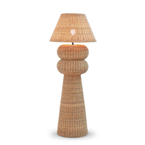 Lovina Rattan Floor Lamp - Size: 165H x 60W x 60D (cm) - Boho Chic style