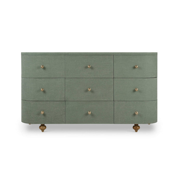 Fenchurch 6 Drawer Linen Wrapped Dresser - Solid Timber Boho Luxe style Bedroom furniture