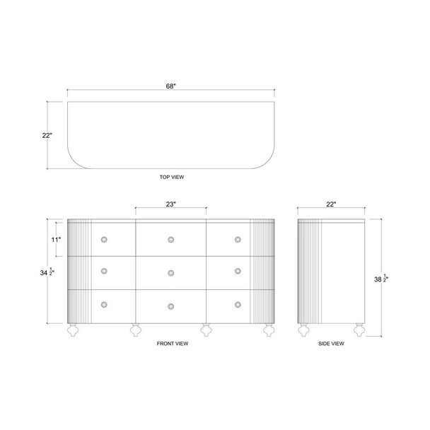 Fenchurch 6 Drawer Linen Wrapped Dresser - Sale on Boho Luxe style Bedroom furniture