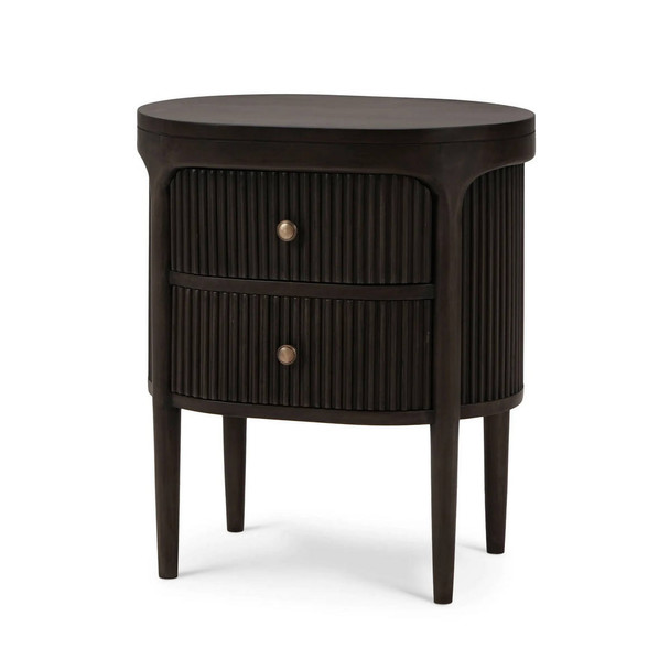 Regent Small Bedside Table w/ Small Knobs - Size: 65H x 58W x 41D (cm) - Mid-Century Modern style