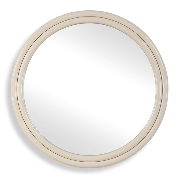 Florian Warm White Round Mirror - Size: 98H x 98W x 5D (cm) - Contemporary style