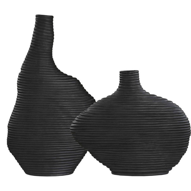 Duostacked Black Vases Set/2 - Australia wide delivery
