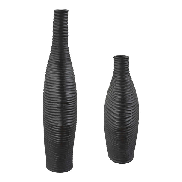 Duostacked Black Vases Set/2 - Melbourne, Sydney, Brisbane delivery