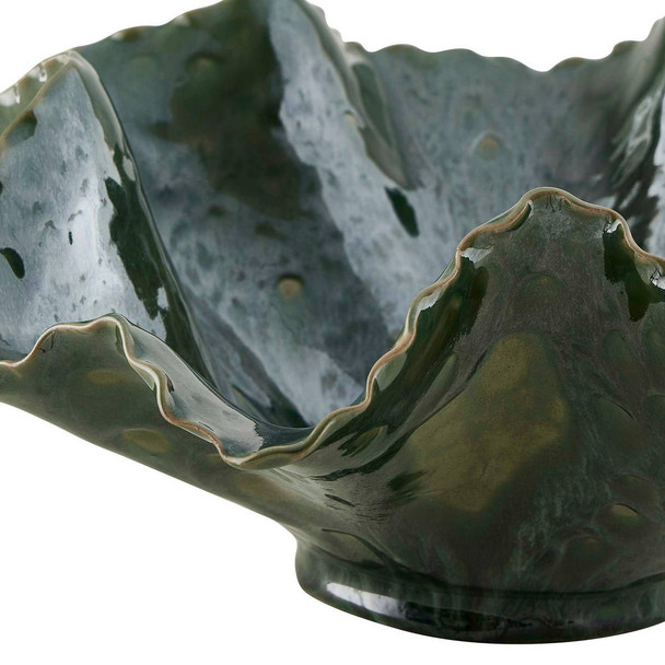 Verdant Bloom Emerald Outdoor Bowl - Discount Organic style Bowls