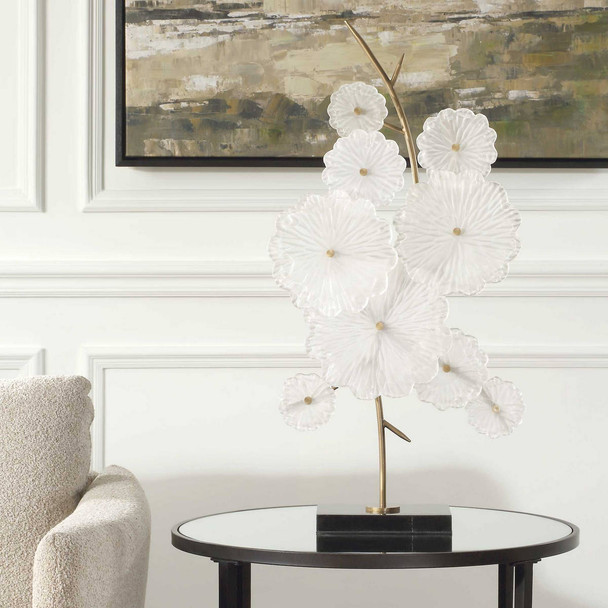 Glass Garden Table Sculpture Mediterranean style Sculpture Decor