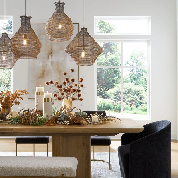 Murmur Woven Brass 1 Light Pendant - Discount Mid-Century Modern style Ceiling Pendants