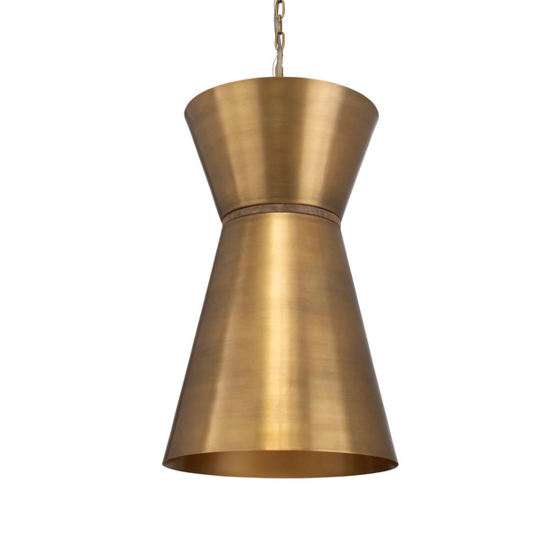 Crocker Brass 1 Light Mini Pendant - Size: 58H x 37W x 37D (cm) - Mid-Century Modern style