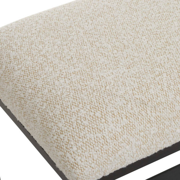 Halston Upholstered White Bench - Sale on Contemporary style Accent Chairs