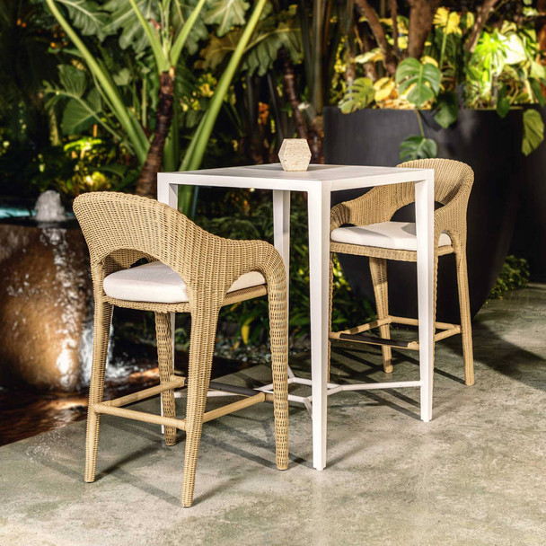 Kavali Outdoor Wicker Dining Armchair - Size: 81H x 60W x 64D (cm) - Contemporary style
