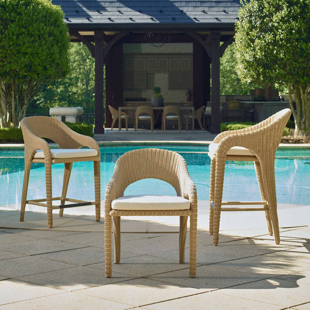 Kavali Outdoor Wicker Barstool Contemporary style Outdoor Seating Decor