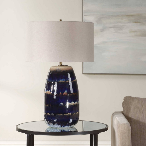 Orleans Blue Glaze Table Lamp Mid-Century Modern style Table Lamp Decor