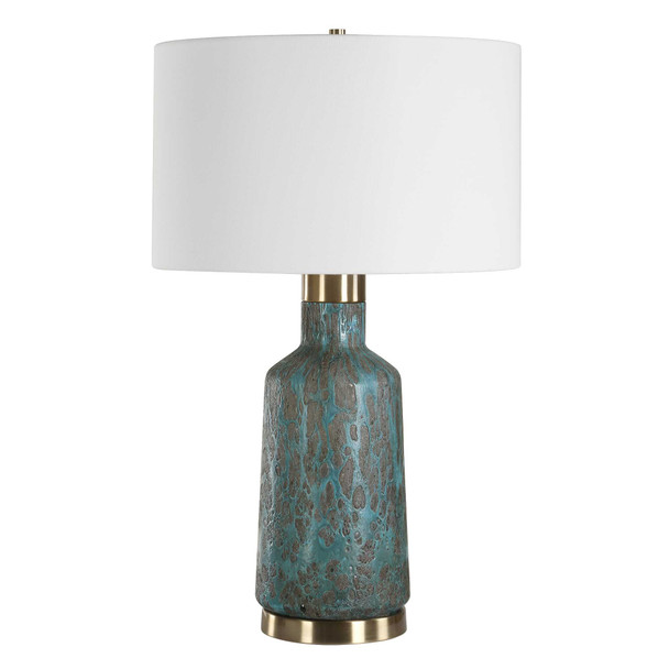 Dauphine Cracked Teal Table Lamp - Australia wide delivery