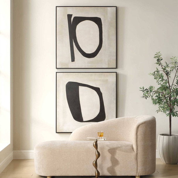 Out Of Focus Framed Abstract Art - Size: 157H x 157W x 4D (cm) - Contemporary style