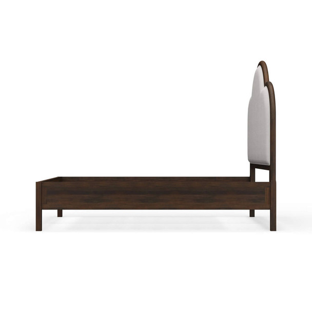 Chloe Upholstered Bed Queen - Dark Walnut / Truffle - Sale on Boho Chic style Bedroom furniture