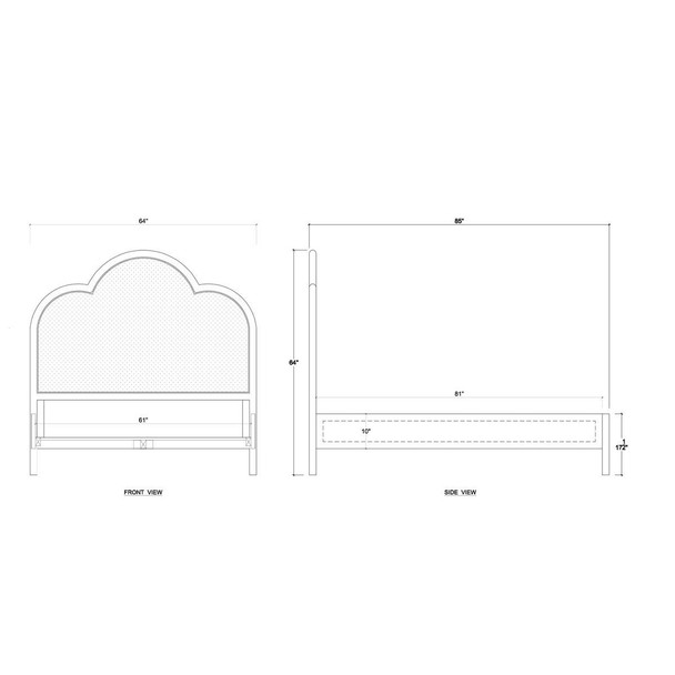 Chloe Upholstered Bed Queen - Melbourne, Sydney, Brisbane Boho Chic style Bedroom furniture