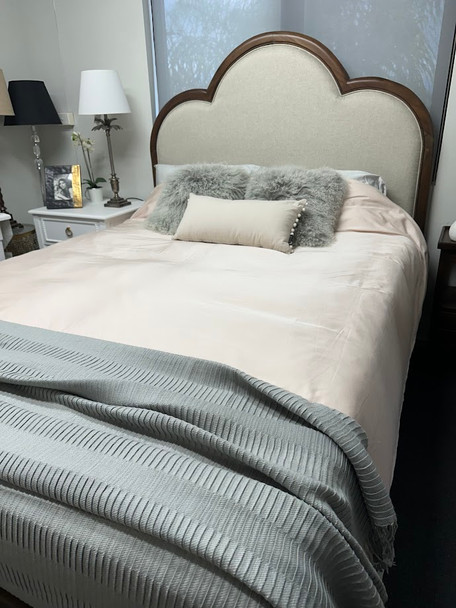 Chloe Upholstered Bed Queen - Dark Walnut / Truffle 28747-WLTLL207