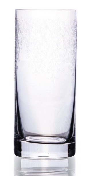 French Floral High Ball Tumbler Glass 7 x 7 x 16H cm