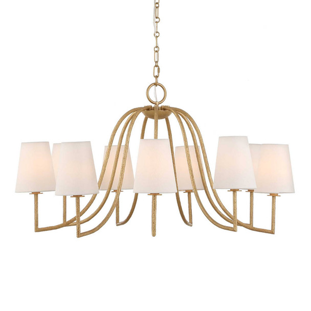 Seville 9 Light Gold Chandelier - Size: 55H x 0W x 0D (cm) - Contemporary style