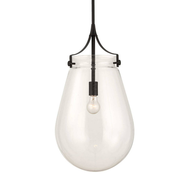 Dewdrop 1 Light Glass Shade Pendant - Size: 64H x 0W x 0D (cm) - Contemporary style