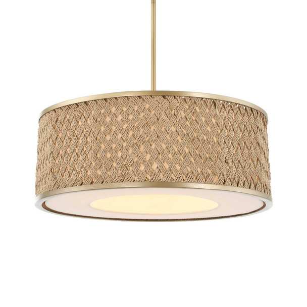 Pinchot 4 Light Rattan Drum Pendant - Size: 22H x 57W x 0D (cm) - Contemporary style