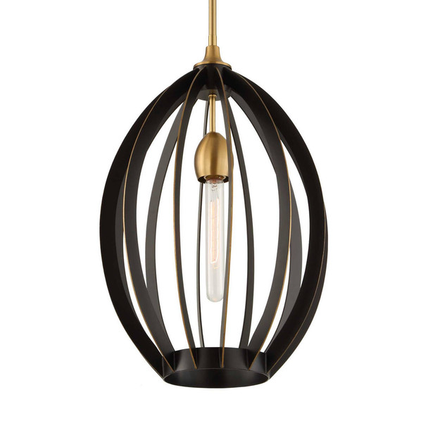 Darby 1 Light Architectural Oval Pendant - Size: 55H x 0W x 0D (cm) - Contemporary style