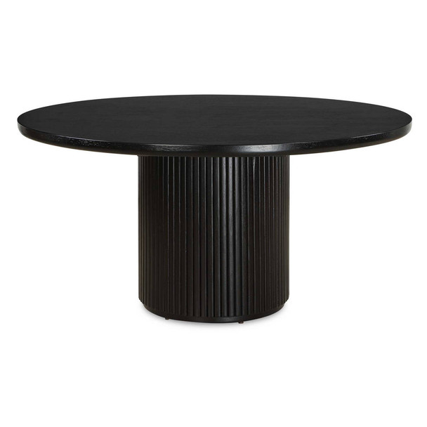 Hersch Round Black Dining Table - Size: 77H x 152W x 152D (cm) - Contemporary style