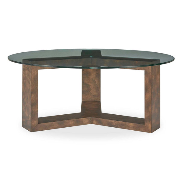 Ignis Round Glass Coffee Table - Size: 42H x 107W x 107D (cm) - Contemporary style