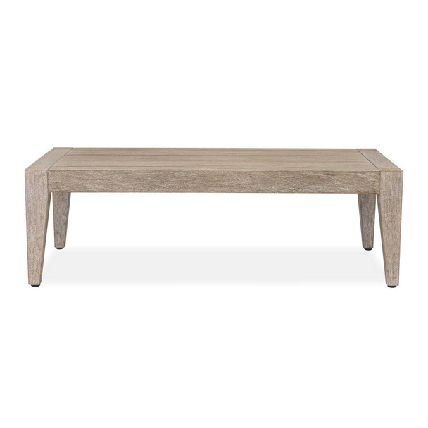 Kirkham Indoor-Outdoor Wood Coffee Table - Size: 38H x 122W x 61D (cm) - Contemporary style