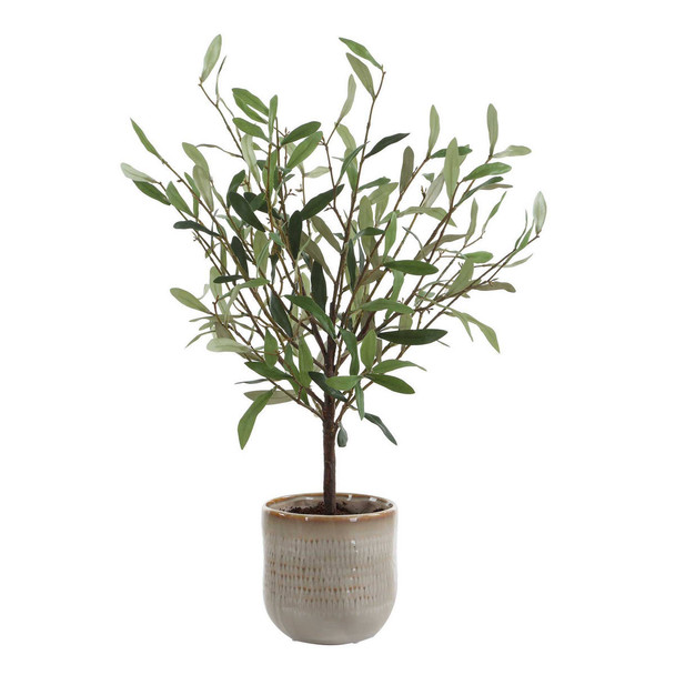 Solea Olive Accent & Textured Vase - Size: 58H x 45W x 34D (cm) - Organic style