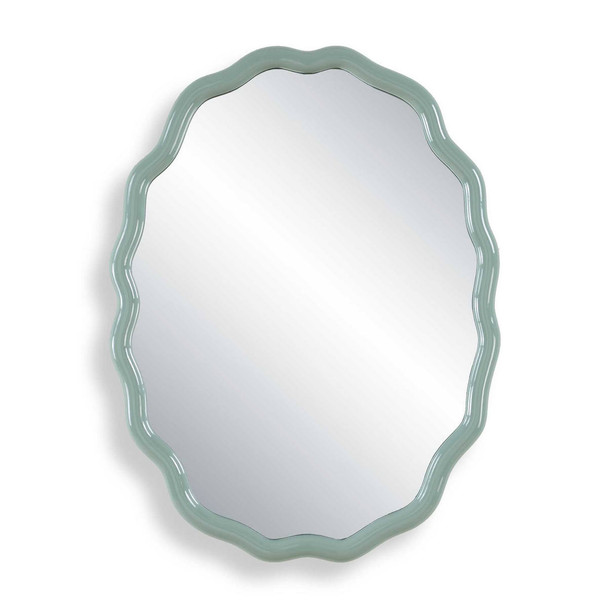 Isly Robin's Egg Blue Oval Mirror - Size: 81H x 61W x 3D (cm) - Contemporary style