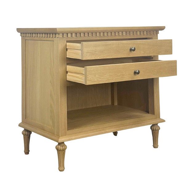 Marie Open Bedside Table (Large) - Natural Oak - Hand made Living Room furniture